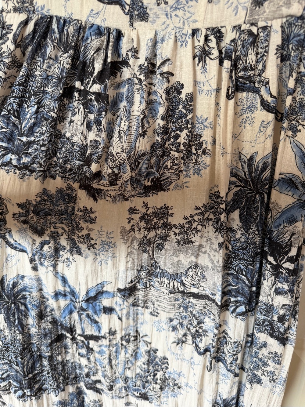 Strapless Blue & White Floral Midi Dress - Picture 2 of 4
